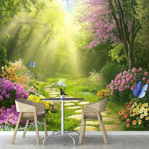 ANALTIRCE Wandbild Tapete Dichter Dschungel Wald Tapeten 450×315 cm Foto Tapete Schlafzimmer Wohnzimmer,Moderne Natur Bildtapete 3d Effekt Wandtapete