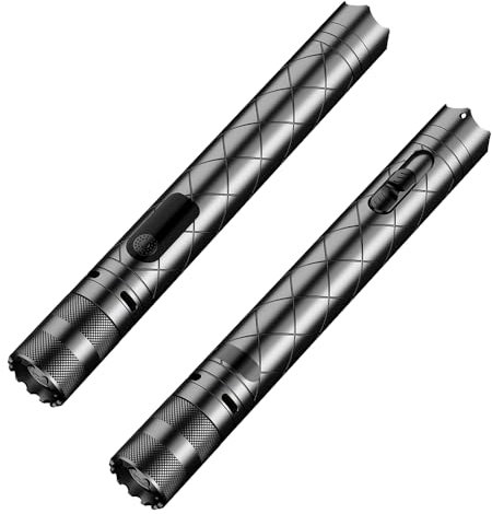 Upgrade 6-in-1 LED-Taschenlampe mit Lichtbogen-Feuerzeug, versteckte Kamera-Detektoren und Türalarm, wiederaufladbar, taktische Taschenlampe für Reisen, Camping, Notfall, Geschenke für Männer und