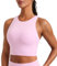 CRZ YOGA Damen Butterluxe Racerback Sport BH Gepolstert Ohne Bügel Crop Tops Longline Yoga Tank Top Fitness Sports Bra Vita Rosa 40