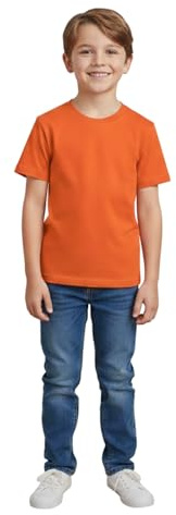 A2Z 4 Kids Boys T Shirts Plain Black T Shirt Soft - Boys PL T Shirt Orange 7-8