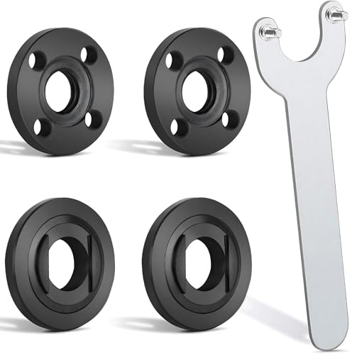 4 Stück Ersatzteile für Winkelschleifer Zubehör mit 125mm Flex Schlüssel Flanschschlüssel,Schleifer Flansch Winkelschlüssel Kit,Schraubenschlüssel Metall Kontermutter,Dorn Adapter für Winkelschleifer