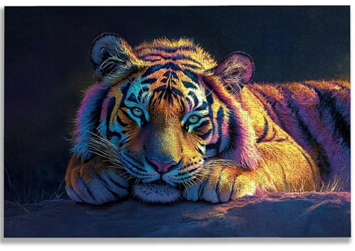 Puzzle 5000 Teile, Tiger Puzzle 5000 Teile Erwachsene, Tier Holzpuzzle Erwachsene, EIN Herausforderndes Rätsel, Puzzlespiele für Die Ganze Familie, Holzpuzzle für Deko Wohnzimmer, Geschenke, -1314