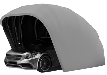 LBLFEBD Carport aus Edelstahl, faltbar, einziehbar, halbautomatisch, langlebig, mobil, zusammenklappbar, 5,5 m x 2,5 m x 2,3 m, Grau
