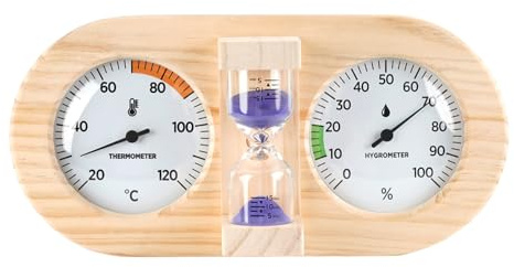 Humidimètre Pour Sauna – Compte À Rebours De 15 Minutes | Cadre Mural En Bois, Sablier De 15 Minutes, Pour Intérieur, Maison, Garage, Lieu De Travail, Chambre À Coucher, Camping-car