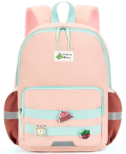 PROTAURI Kinderrucksack mit Brustgurt Mädchen, Leichter Kindergartenrucksack mit Reflektierend Wasserabweisend, 11.6L Großer Stauraum für Kita & Outdoor, für 3-7 Jahre, Rosa