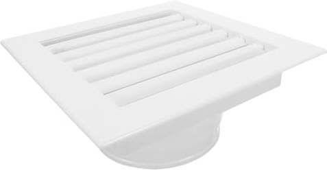 Rejilla de Ventilación Cuadrada ABS 200x200 MM Doble Capa | Salida de Aire Acondicionado Central, Lamas Silenciosas, Techo Vivienda u Oficina, Blanco, Flujo Distribuido