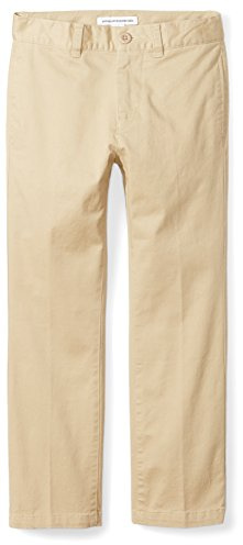 Amazon Essentials Jungen Uniform-Chinohose Mit Gerader Passform Und Flachem Vorderteil, Khakibraun, 6 Jahre