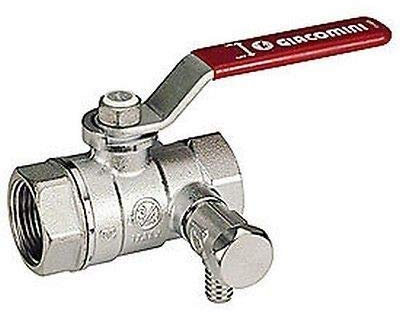 R250DS Vanne de raccordement F-F et robinet de vidange R250SX004 GIACOMINI 3/4-1/4