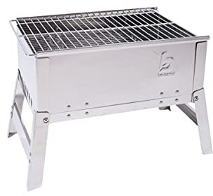 Bo-Camp Compact Deluxe Edelstahl Grill, Silber, 33 x 22,5 x 27,5 cm