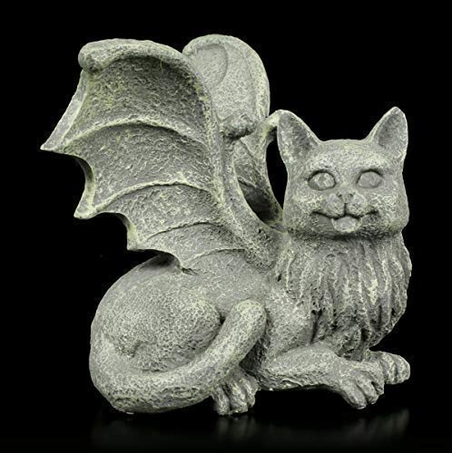 Fantaisie Chats Gargouille Figurine Figure de Jardin, Peint à la Main