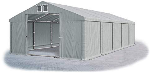 Das Company Tenda di Stoccaggio Grigio 5x10m Impermeabile 560 g/m2 PVC Telone Costruzione Summer Plus sul Fondo e Rinforzi Tetto - Tende da Esterno, Tenda da Esterno Impermeabile - Tendone