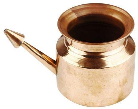 Lot de 2 pots en cuivre pour congestion des sinus, 100% pur cuivre Jala Neti Lota 325 ml