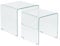 Beliani 2 x Tables Basses d'Appoint en Verre Transparent de Design Minimaliste et Contemporain pour Salon Moderne ou Scandinave