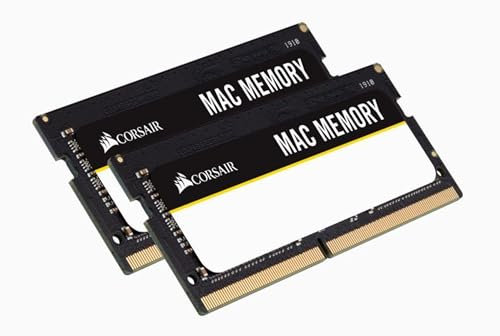Corsair Mac Memory SODIMM 64GB (2x32GB) DDR4 2666MHz CL18 Speicher für Mac-Systeme, Apple-Qualifiziert - Schwarz