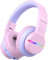 iClever Bluetooth Kinder Kopfhörer, Farbige LED-Leuchten, Kinderkopfhörer Over-Ear mit 74/85dBA Lautstärkebegrenzung, 85 Stunden Spielzeit, Bluetooth 5.2, eingebautes Mikrofon BTH12