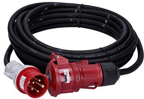 Voxura CEE-Kabel Verlängerungskabel Starkstromkabel 5-polig 400V H07RN-F 5G 2,5 16/5 16A IP44 Phasenwender Starkstrom 10m