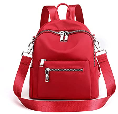 Damen Mini Rucksack börse Mode Leicht Rucksack Daypack Kleine Umhängetasche - Rot - Small
