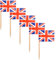 Parieo 100 Pieces Union Jack Toothpick Flags UK British Flag for National Day Party Cupcake Toppers Decoration