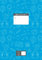 A4 Schulheft für „Vielschreiber“, 80 Seiten, liniert mit Rand, Lineatur 25, weißes Papier: Cover-Farbe: hellblau, Illustration Schule, (10 ... Seitenzahlen, Adressteil, und Kalender 2022