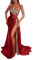 Onsoyours Femme Robe Cocktail Manches Courtes Col en V Cache Coeur A-Line Evasée Chic et Elegante F Rouge S