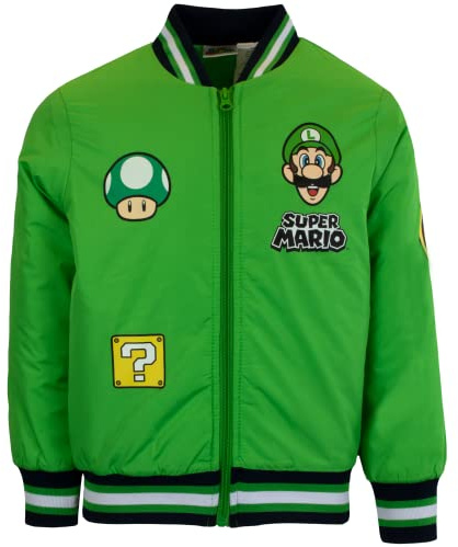 Nintendo Jungen Bomber Jacket Bomberjacke mit Reißverschluss