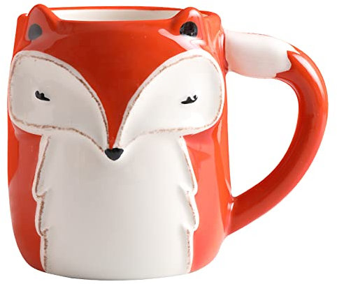 DECRZPB Tazza da caffè in ceramica artigianale Tazza da tè in volpe rossa Tazza da caffè in ceramica Tazza regalo per ufficio e casa