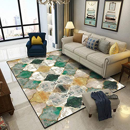 Rururug Teppich 120x160CM Artistic Traditional Vintage Teppiche im Barockstil, Teppichs für Flur, Schlafzimmer, Küche, Wohnzimmer Kurzflor Teppich Geeignet für Wohnkultur