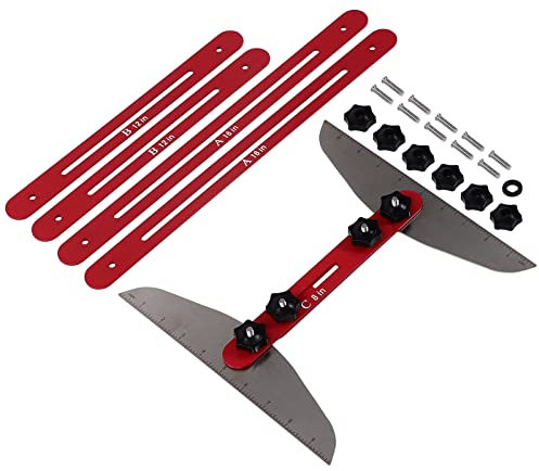 Treppenstufen-Schablonenwerkzeug, Edelstahl-Treppenmesslineal-Werkzeug, Treppenschneidewerkzeug, genaues Treppenstufen-Schablonen-Set Treppenmessvorlage zum Messen von Fensterbänken, Schrankregalen