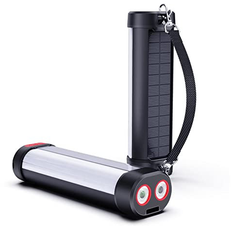 LED Campinglampe Solar, ZOVCAL Magnetisch campinglampe Aufladbar, 6000mAh Zwei LED-Leuchten, Outdoor Elektrische Laternen, IP66 Wasserdicht/Sturzsicher, Notfallausrüstung Blackout Vorsorge