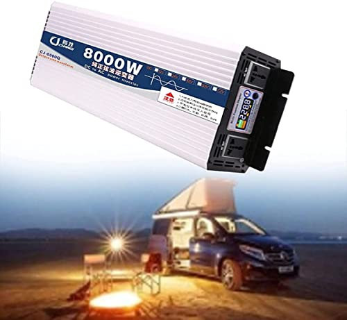 Onduleur,Onduleur à Onde sinusoïdale Pure à Usage intensif,3000Watt 4000Watt 12VDC à AC 110V 220V Peak Power 6000Watt 8000Watt pour CPAP RV Car Solar System Emergency,12Vto110V-800