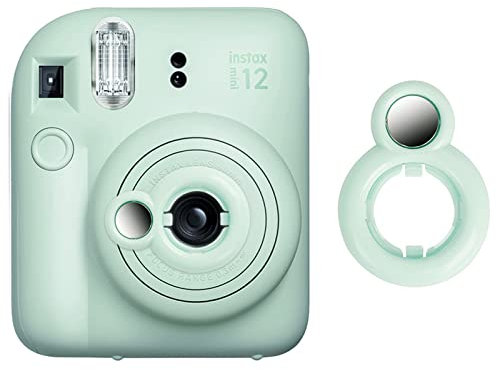 Rieibi Miroir à selfie pour Instax Mini 12, miroir autoportrait pour appareil photo instantané Fujifilm Instax Mini 12, accessoires d'objectif à selfie Fuji Mini 12 - Vert