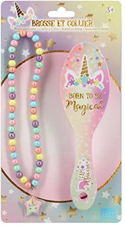 Taldec Licorne - Brosse et Collier pour Enfant dès 3 Ans - Bijoux et Accessoires KD Fashion
