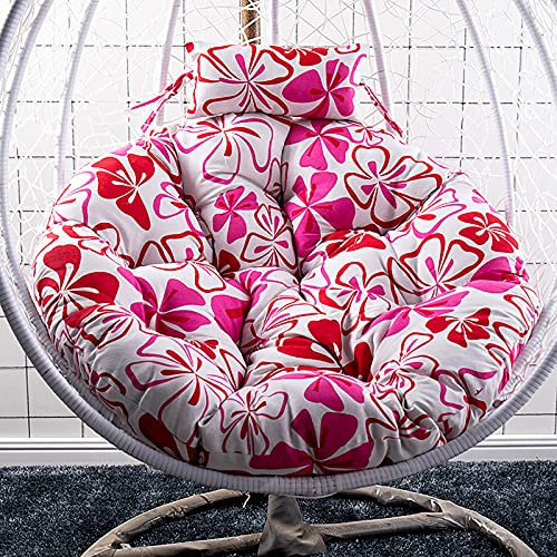 IMYOGI Hängekorb-Stuhl-Kissen Hängendes Schaukel-Stuhl-Kissen mit Kissen-Stuhl-Kissen-Weiden-Hänge-Ei-Stuhl-Nest-Hängematten-Kissen für Patio-Garten (Größe: 105 × 105 cm, Farbe: F)