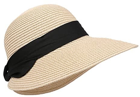 EUBEISAQI Floppy Beach Hats for Women - Foldable and Portable Women's Wide Brim Sun Hat,Wide Brim Sun Protection Straw Hat, UV Protection Beach