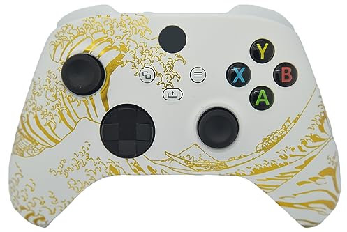 Hand Airbrushed Fade Custom Controller Compatible with Xbox Series X/S & Xbox One (Series X/S Gold Wave)