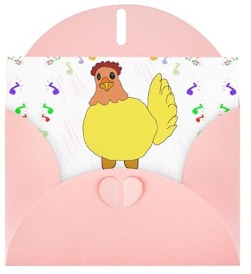 BROLEO Weihnachtskarten mit rosa singender Henne, Perlglanzpapier, geeignet für Weihnachten, Hochzeitstag und Party-Einladungskarten