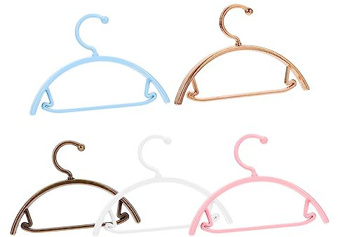 HOMSFOU 25 Stück Mini-Kleiderbügel Miniatur-Puppenhaus Miniatur-Puppen Kunststoff Babypuppe Metall-Kleiderständer Puppen-Kleiderbügel Metall-Puppenkleid-Kleiderbügel