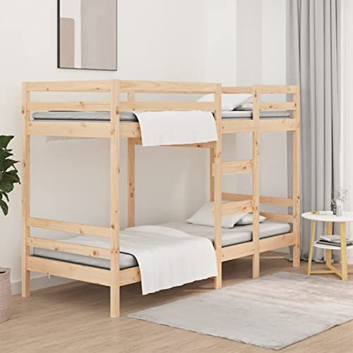SECOLI etagenbett 75x190 Etagenbett Erwachsene Etagenbett 2 Kinder hochbett stockbett doppelbett Massivholz Kiefer-Braun-75 x 190 cm