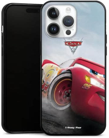 Slim Case extra dünn kompatibel mit Apple iPhone 14 Pro Max Silikon Handyhülle schwarz Hülle Lightning McQueen 95 Offizielles Lizenzprodukt Cars