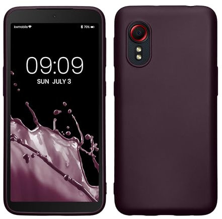 kwmobile Case kompatibel mit Samsung Galaxy Xcover 5 Hülle - Schutzhülle aus Silikon metallisch schimmernd - Handyhülle Metallic Brombeere