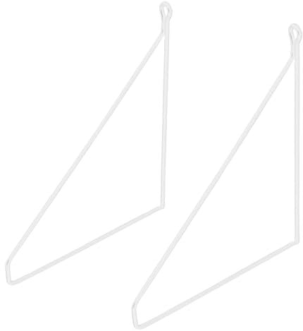 ML-Design 2 Stück Regalhalterung 200 mm, Weiß, Metall, Dreieckige Regalhalterungen, Schwebe Regalwinkel, Draht Wandhalterung, Regalträger für Wandmontage, Wandregal Wandkonsole Hängeregal Regalstütze