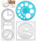Sheryl&Rain 3 Stücke Multifunktionales Geometrisches Lineal, Geometric Drawing Template Measuring Tool, Multifunctional Geometric Ruler fur Schule Burobedarf, Transparent Lineal Set für Studenten
