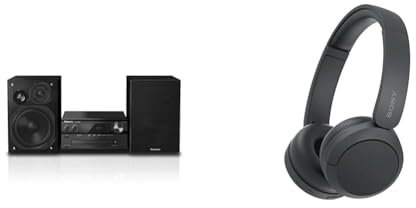 Panasonic SC-PMX94EG-K Micro HiFi System & Sony WH-CH520 Kabellose Bluetooth-Kopfhörer - bis zu 50 Stunden Akkulaufzeit mit Schnellladefunktion, On-Ear-Modell - Schwarz