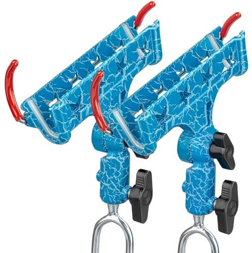 QualyQualy Rutenhalter Rutenständer Angelzubehör Angelrutenständer Set für Bank Angeln, Boden, Strand, Boot 360 Grad Verstellbarer Angelrutenständer Rod pod 2 ruten (B-Blau Lx 2ruten)