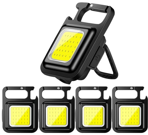 MODOAO Tragbare wiederaufladbare COB-Arbeitsleuchte Multifunktions-Mini-LED-Taschenlampe Schlüsselanhänger Licht für Wandern, Nachtlauf, Camping (5)