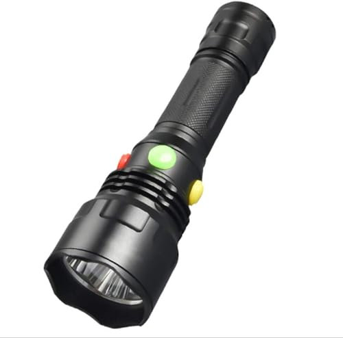 LIAISIMI 4-in-1 Mehrfarbige LED-Taschenlampe für Eisenbahnsignale 1000 Lumen IPX6 wasserdichte magnetische Taschenlampe mit weißem - rotem - grünem - gelbem Licht