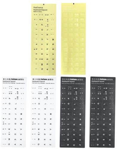 VYIBPDY 6pcs Adesivi Tastiera Italiana,Stickers Adatti per Qualsiasi Tastiera Standard Tastiera del Computer Portatile