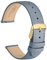 WOCCI 14mm Grace Uhrenarmband für Damen, Top Grain Leder, Schnellverschluss, Goldener Schnalle (Nebel Blau)