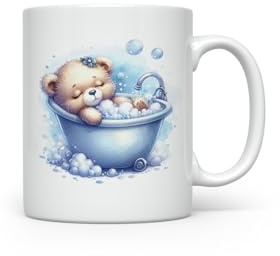 MAXIKIWI - Smooth Durable Ceramic Coffee or Tea Mug for Home or Office - Perfect for Any Occasion - Cute Teddy Bear Theme 5-300ml
