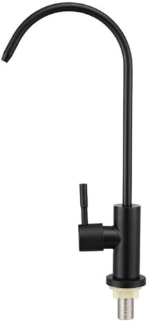 YWJFSA Rubinetto Cucina Per Depuratore, Rubinetto Da Cucina Solo Acqua Fredda, Rubinetto Depuratore Acqua, Acciaio Inossidabile 1/4,Nero